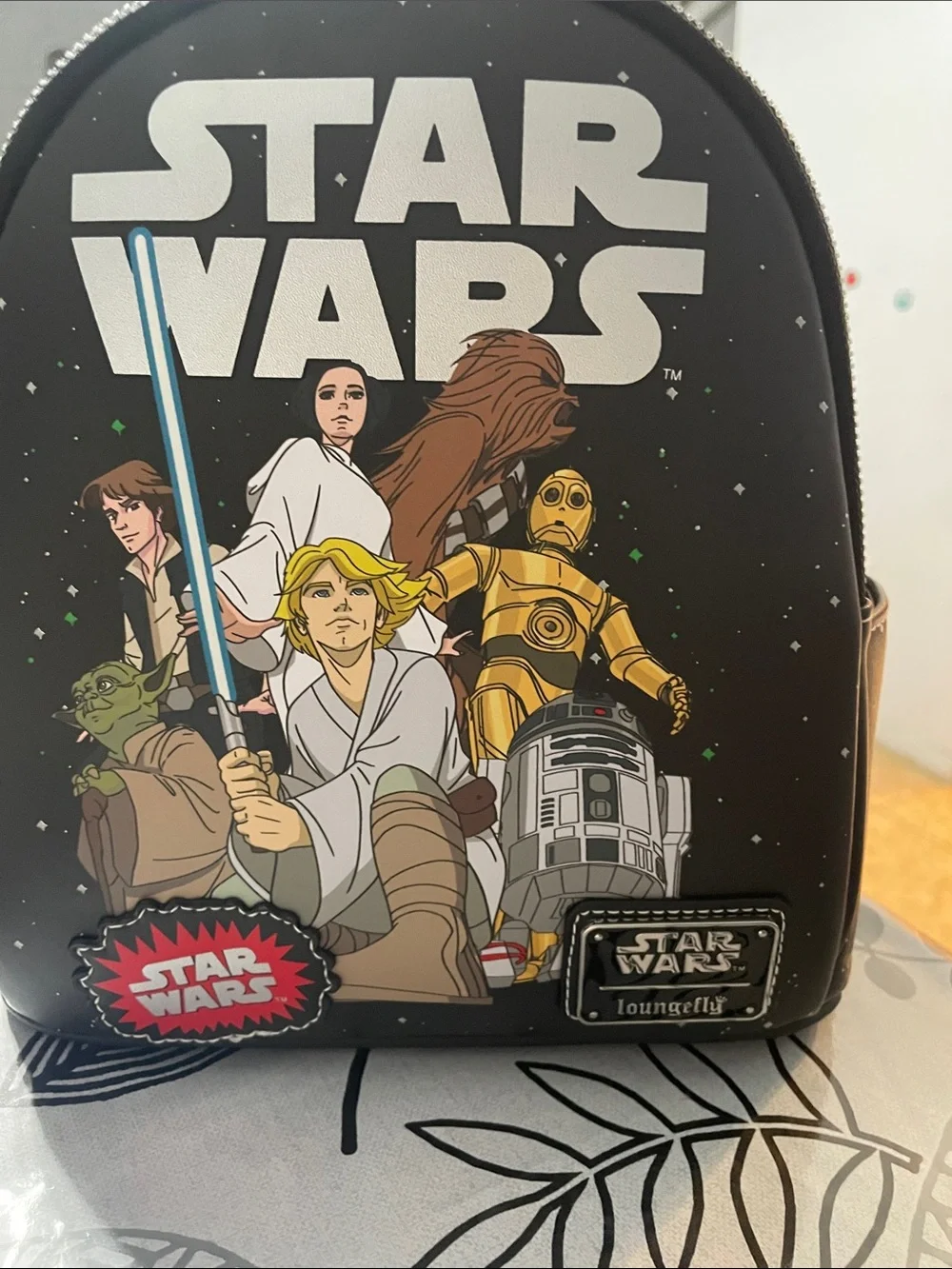 Loungefly Star Wars Black Character Mini Backpack with Colorful Artwork